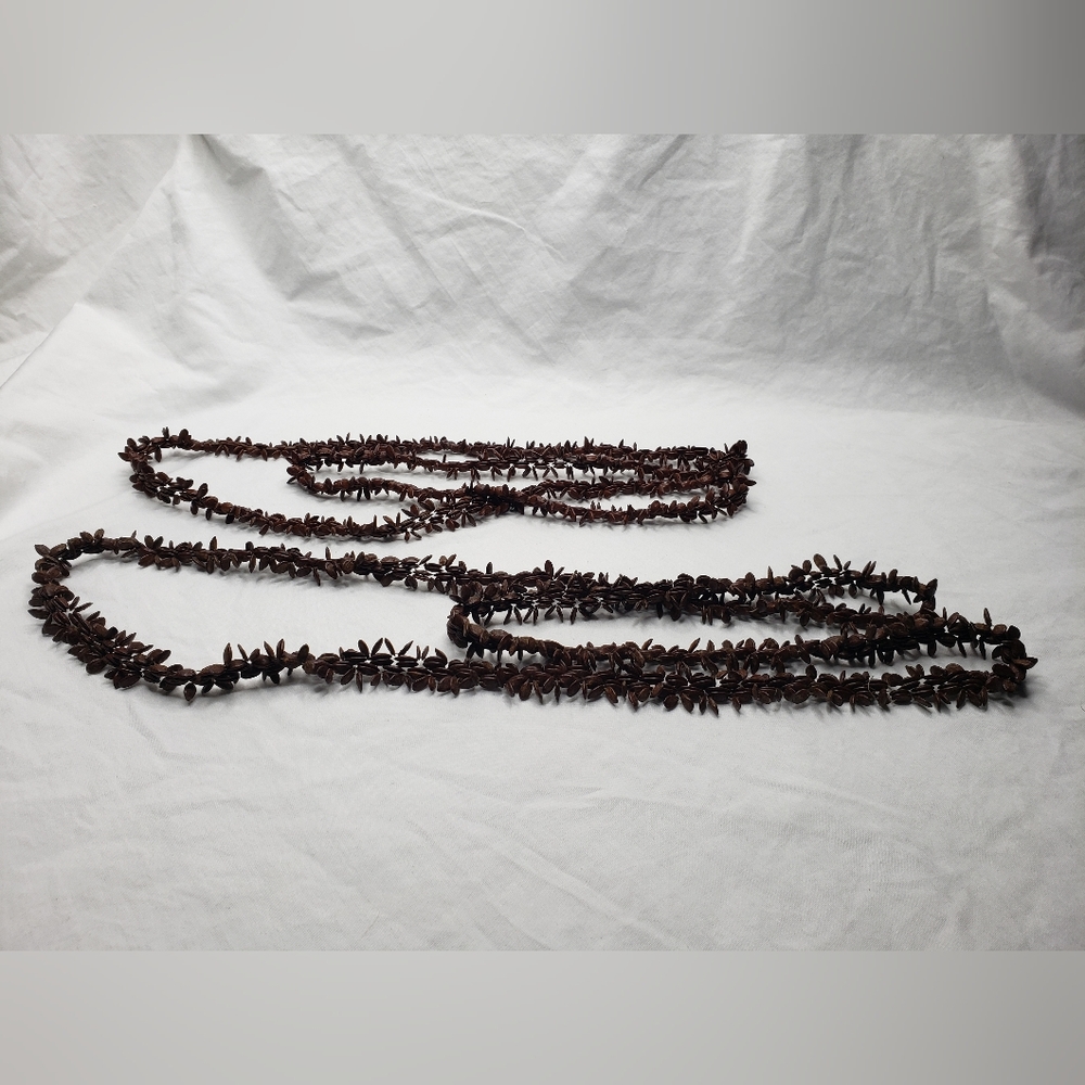 Two Hawaiian Koa Seed Necklaces 23 and 24 Inches